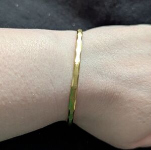 Vintage Monet Gold Tone Textured Bangle Statement Bracelet